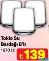 PAŞABAHÇE TOKİO SU BARDAĞI 6'LI 270 CC